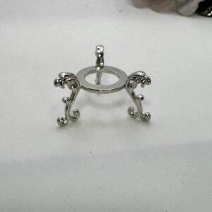 Decorative Silver Metal Sphere Stand Small