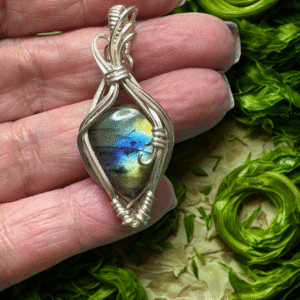 Multi Flash Labradorite in Silver Plated Copper